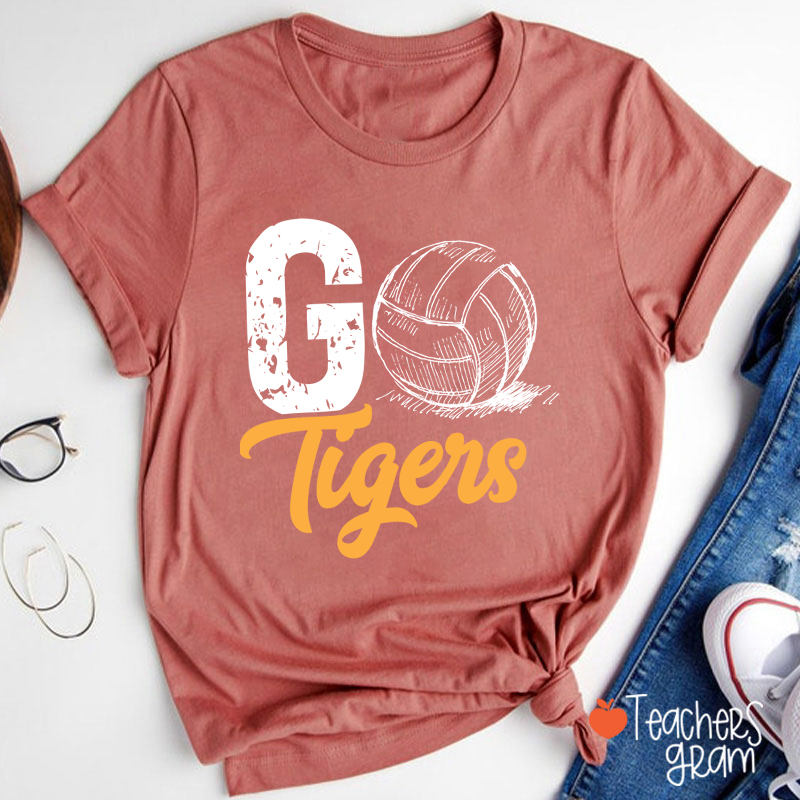 Personalized School Mascot Go Football Teacher T-Shirt