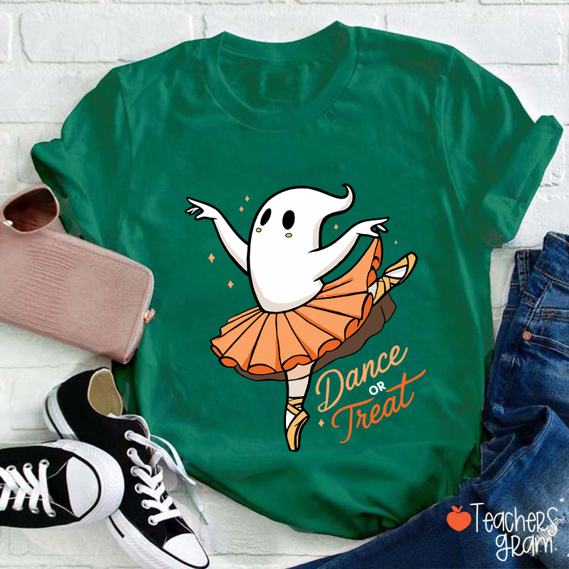 Dance Or Treat Ghost Halloween Teacher T-Shirt