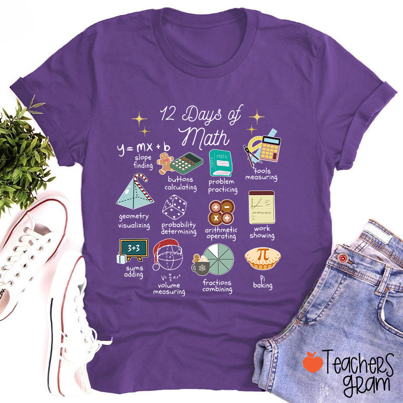 12 Days Of Math Teacher T-Shirt