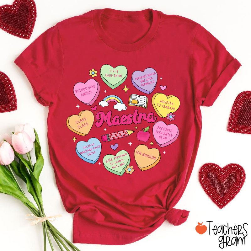 Maestra Love Encourage Spanish Teacher T-Shirt