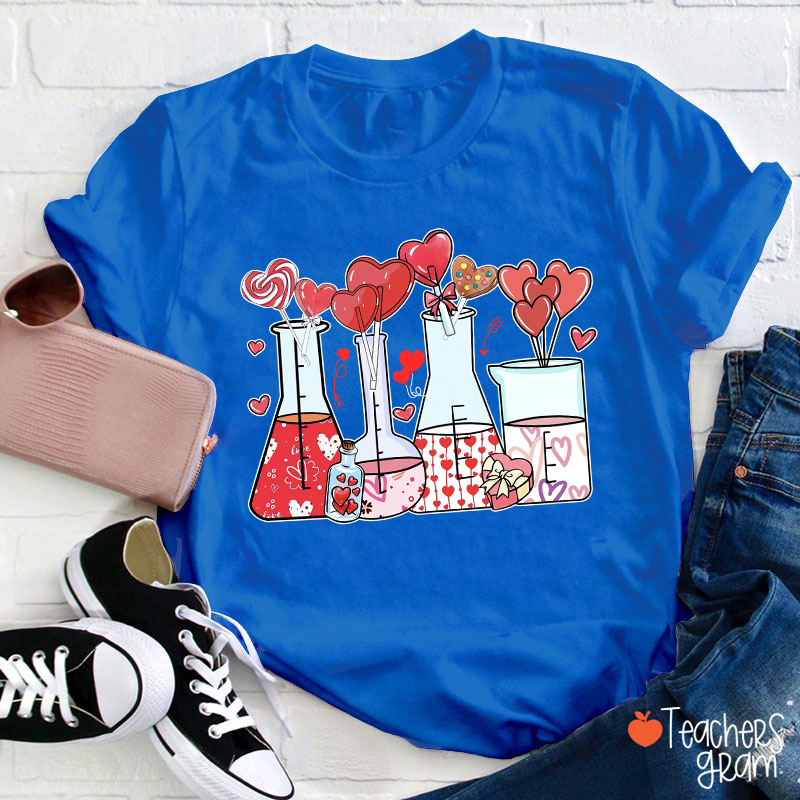 Love Valentine Science Teacher T-Shirt