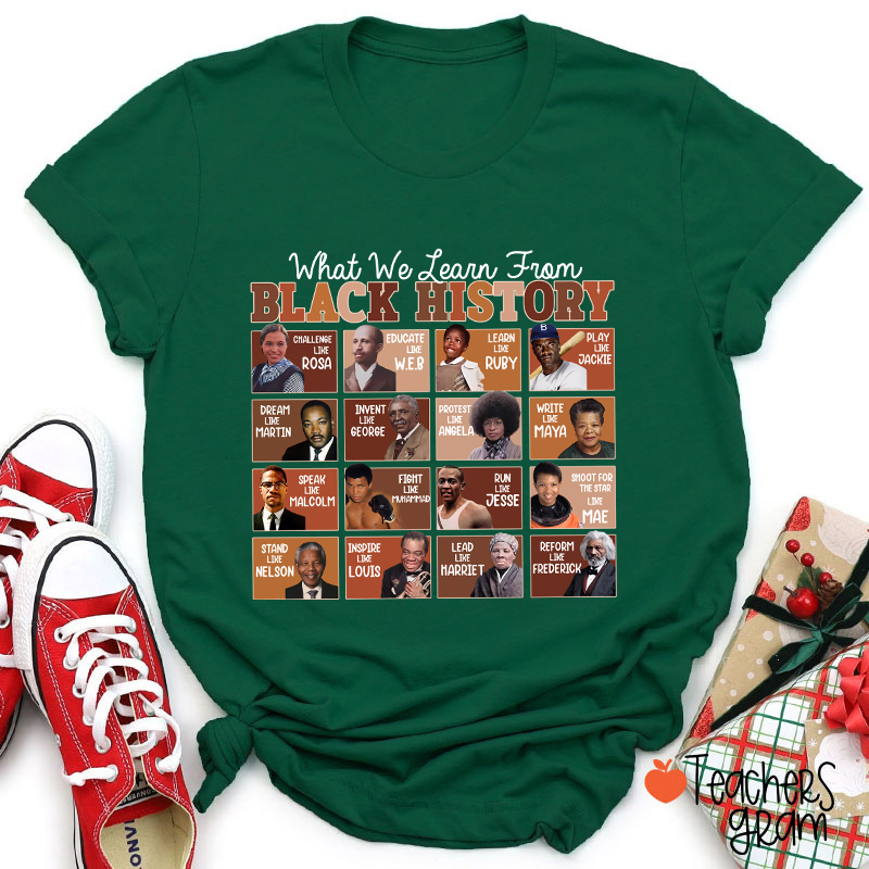 What We Learn From Black History Teacher T-Shirt