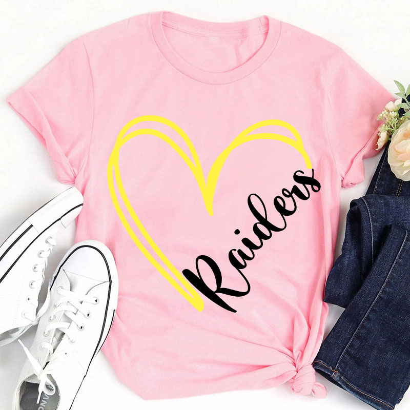 Personalized I Love My Team With All My Heart Teacher T-Shirt