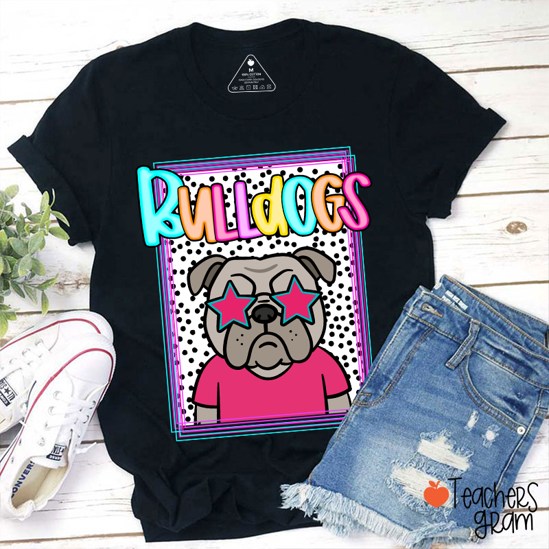 Personalized Mascot Polka Dot Preppy School Spirit Teacher T-Shirt