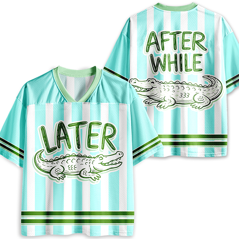 Girly Preppy Boutique After While Crocodile  Teacher Mesh Jersey