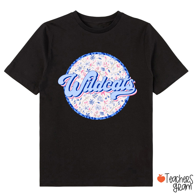 Personalized Mascot Circle Vintage Wildflowers Class T-Shirt