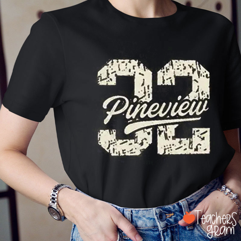 Personalized Vintage Distressed Number Team Name Mascot Teacher T-Shirt