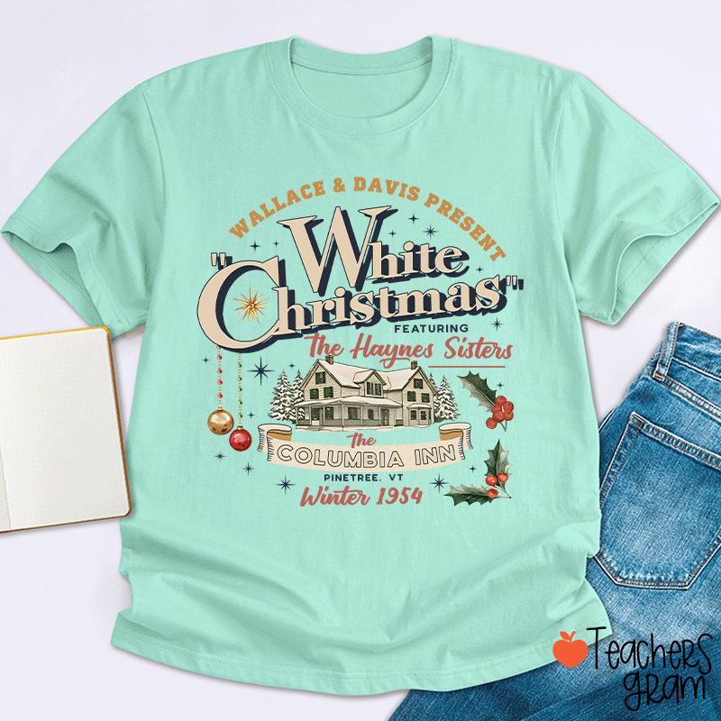 White Christmas Teacher T-Shirt