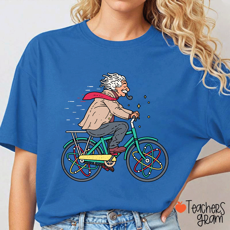 Einstein Bicycle Atomic Physics Teacher T-Shirt