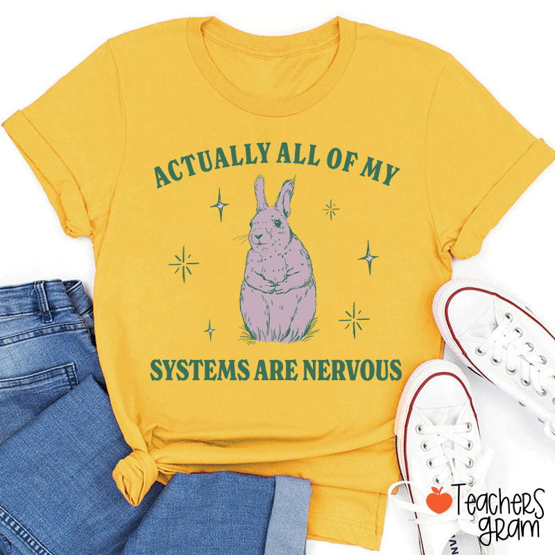 Actually All Of My Systems Are Nervous Teacher T-Shirt