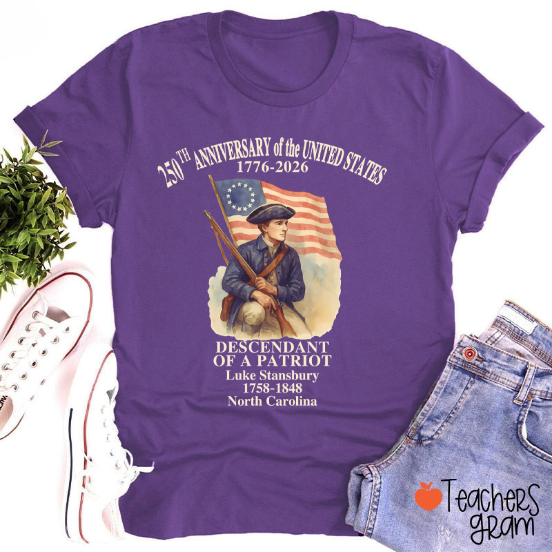 Personalized 250th Anniversary Of The United States Teacher T-Shirt