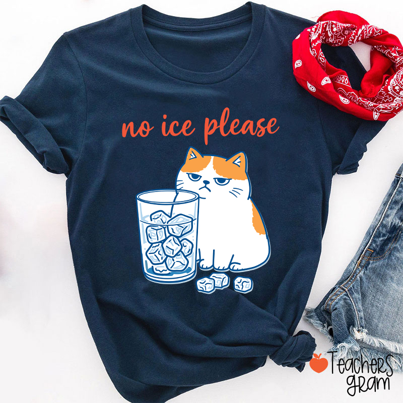No ICE Please Cute Cat Teacher T-Shirt