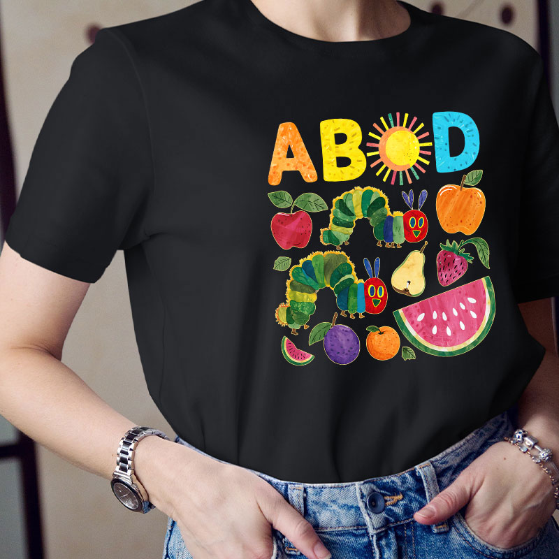 ABCD Caterpillar Teacher T-Shirt