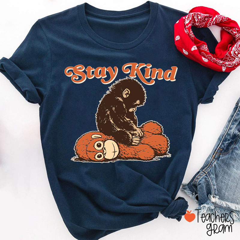 Punch Monkey Stay Kind Teacher T-Shirt
