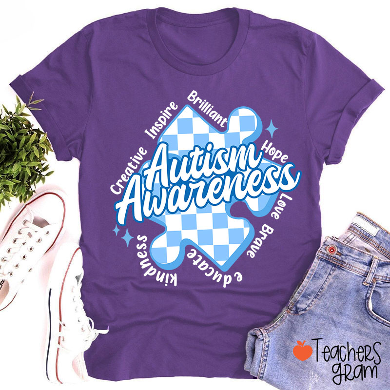 Inspire Brilliant Hope Love Brave Educate Kindness Teacher T-Shirt