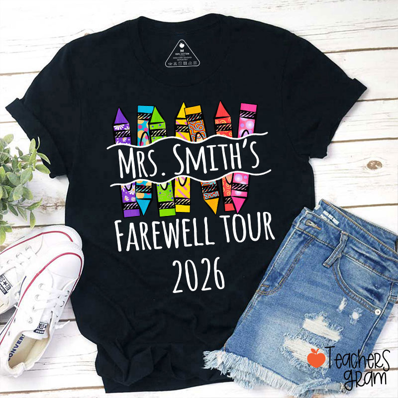 Personalized Farewell Tour Officially Retirement Teacher T-Shirt