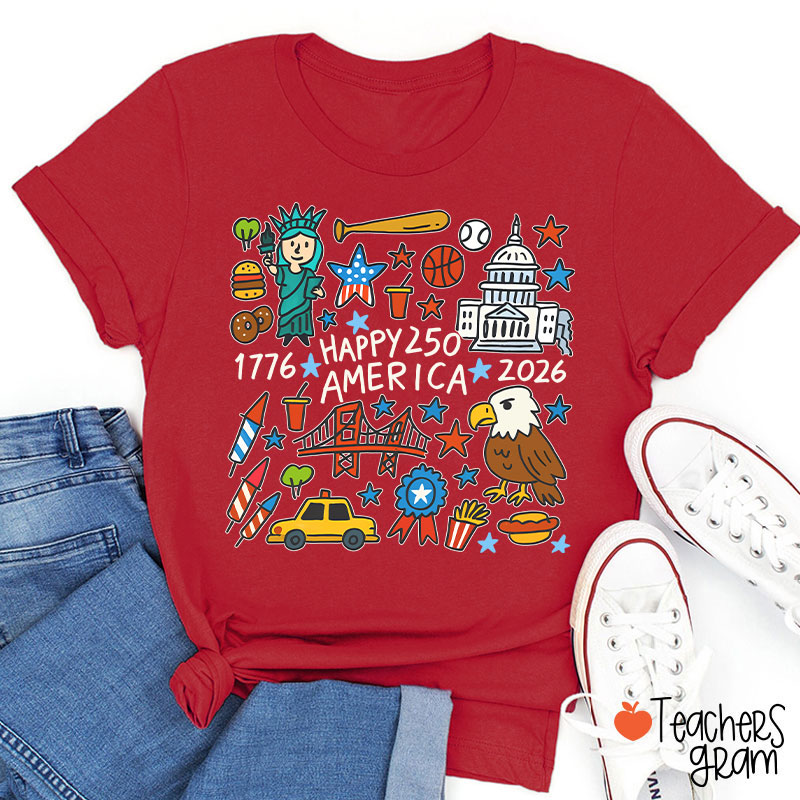  America 250th Anniversary Teacher T-Shirt