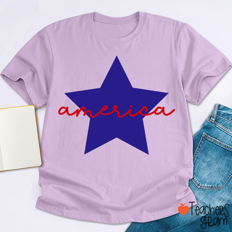 America Patriotic 4th Of July Teacher T-Shirt
