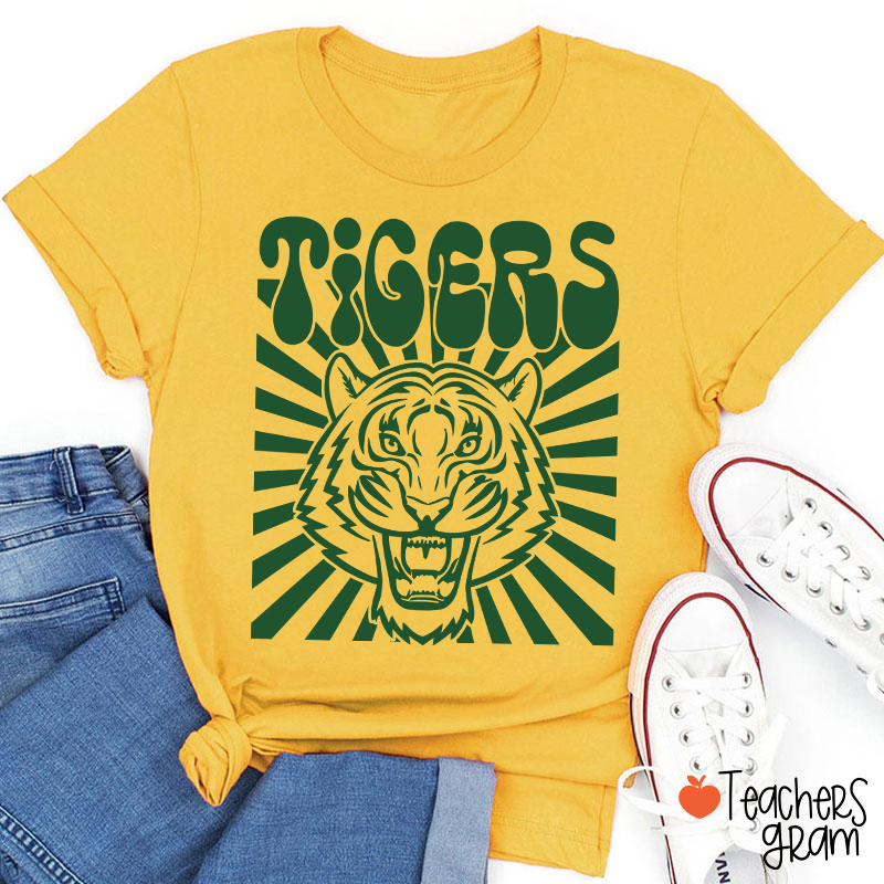 Personalized School Spirit Mascot Vintage Distressed Teacher T-Shirt