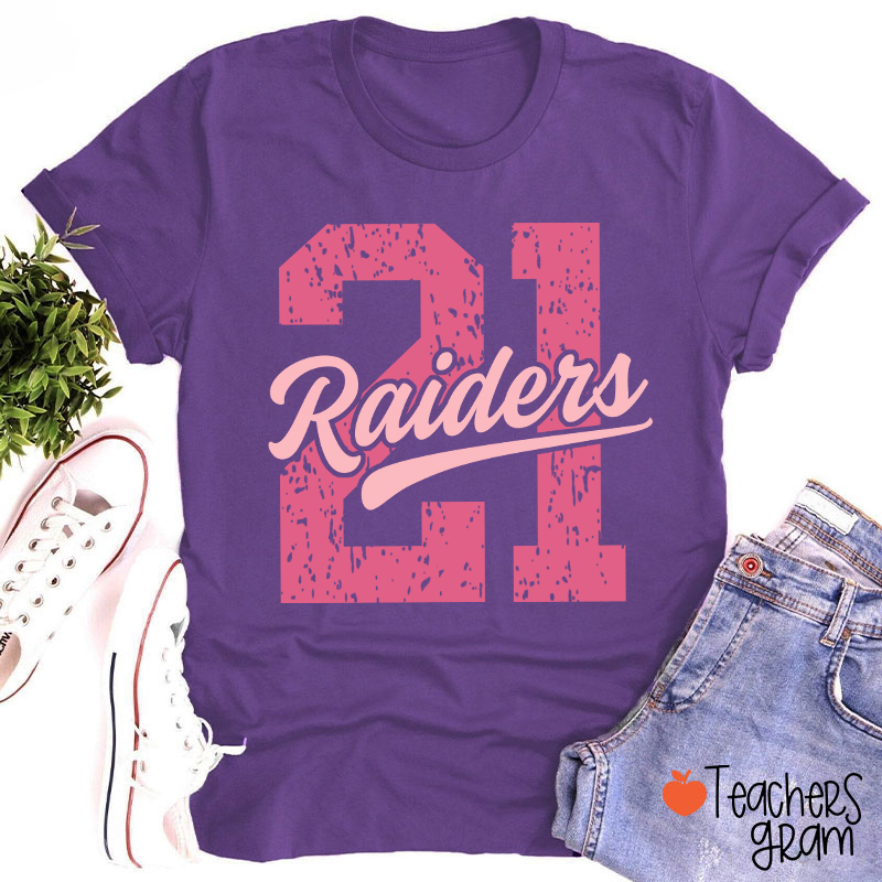 Personalized Vintage Distressed Number Team Name Mascot Teacher T-Shirt