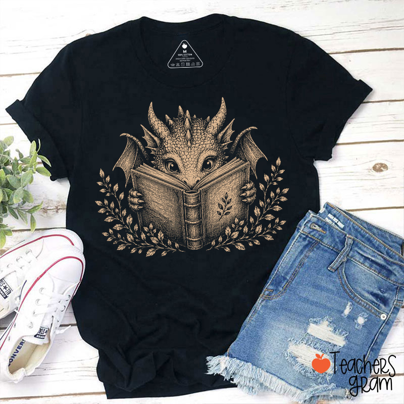 Reading Dragon Teacher T-Shirt