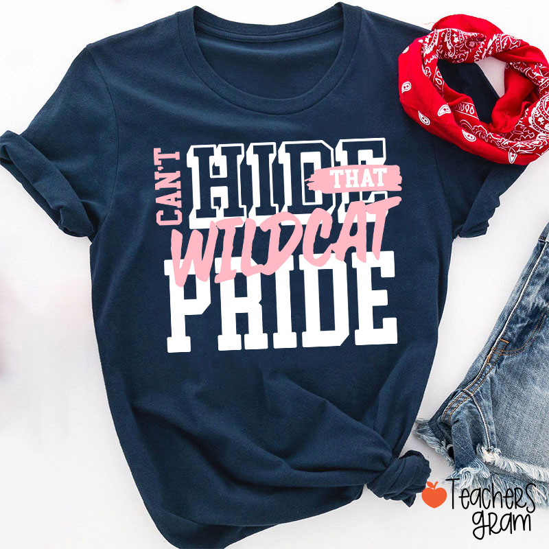 Personalized Can't Hide That Warrior Pride Bold Color Block Text Graphic Teacher T‑Shirt
