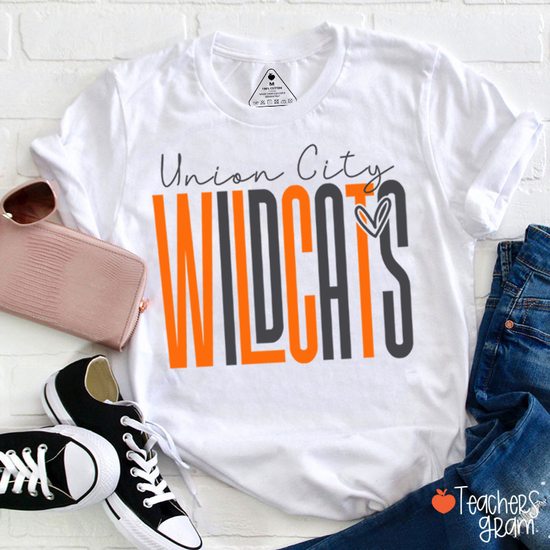 Personalized Mascot Heart Teacher T-Shirt