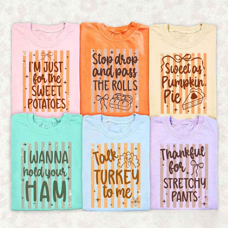 Personalized Pastel Thanksgiving Group Teacher T-Shirt