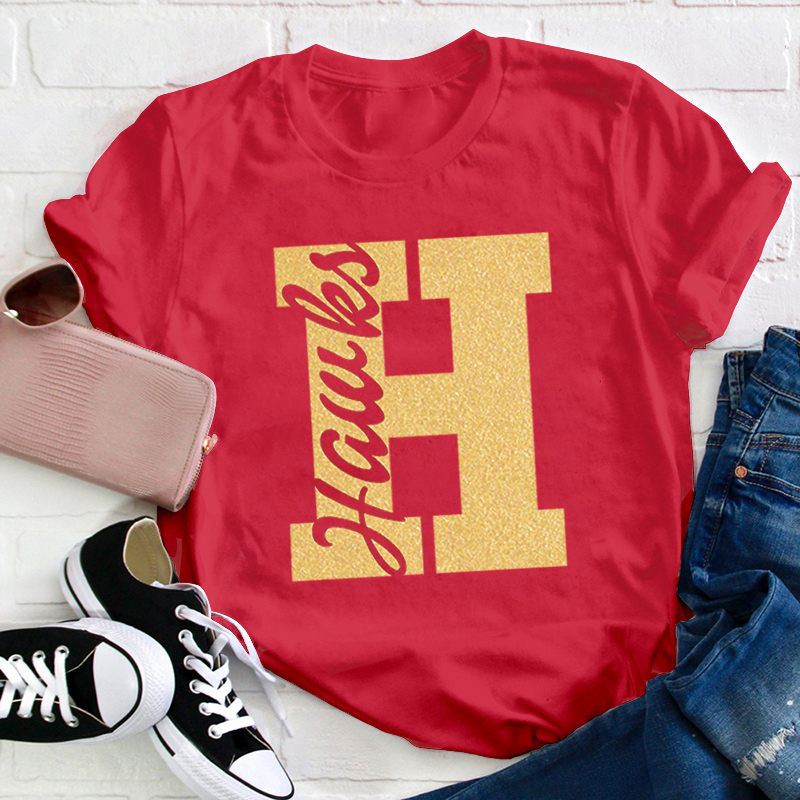 Personalized Glitter Team Name Teacher T-Shirt