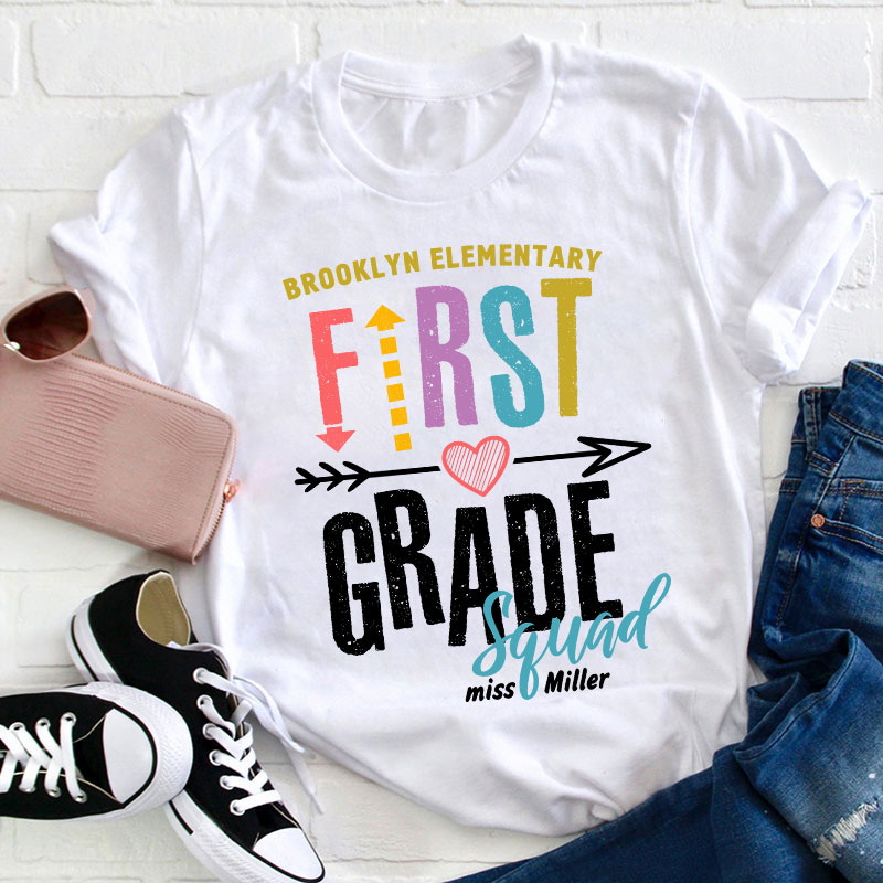Personalized Name And Grade Team Teacher T-Shirt