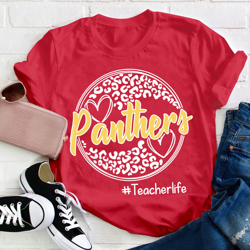 Personalized Leopard Custom School Spirit Teacher T-Shirt