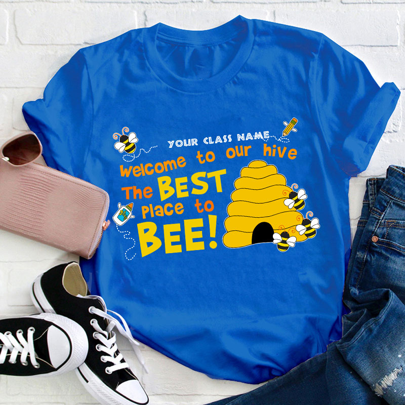 Personalized Welcome To Our Hive The Best Place To Bee Teacher T-Shirt Sale-Teachersgram