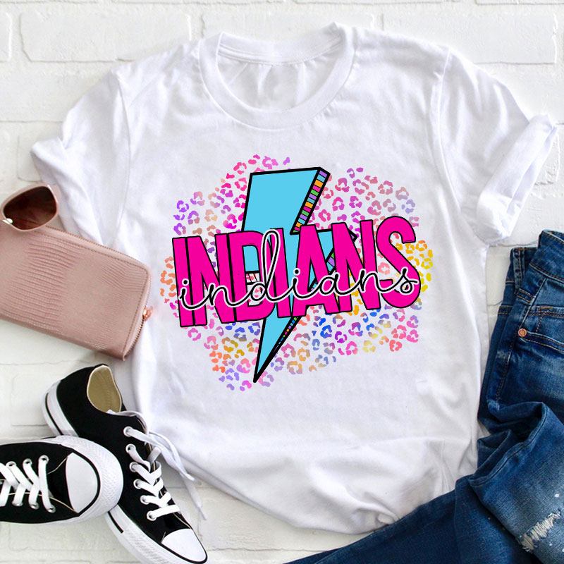 Personalized School Mascot Double Font Design Teacher T-Shirt