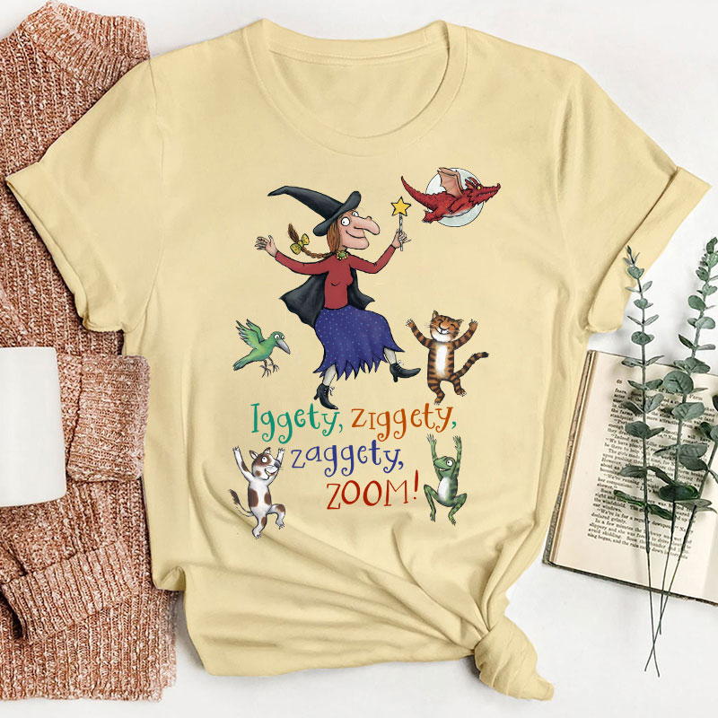 Room On The Broom Iggety Ziggety Teacher T-Shirt