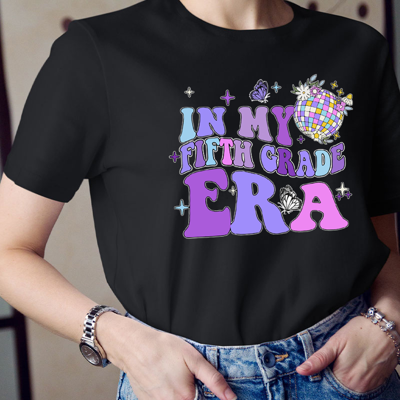 Personalized Purple Disco Smash Light Ball Teacher T-Shirt