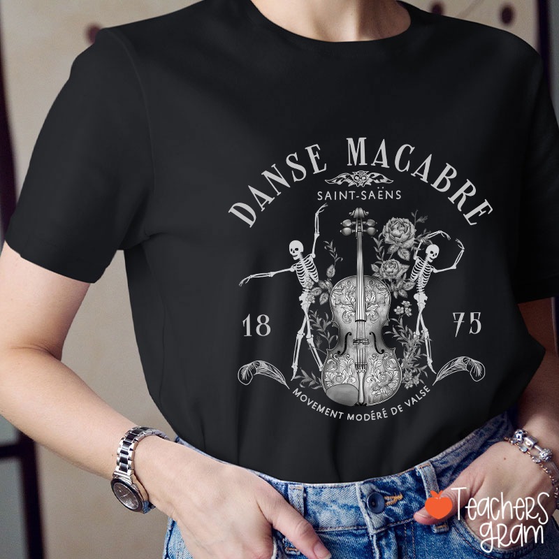 Danse Macabre Orchestra Skeleton Violin Teacher T-Shirt