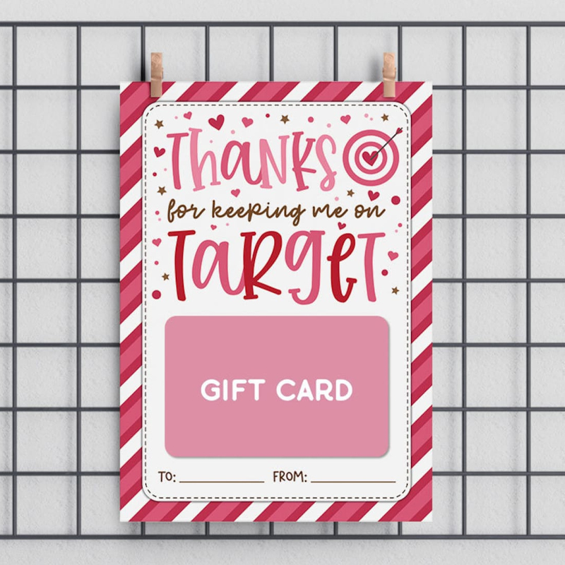 Thanks for Keeping Me on Target Valentines Card