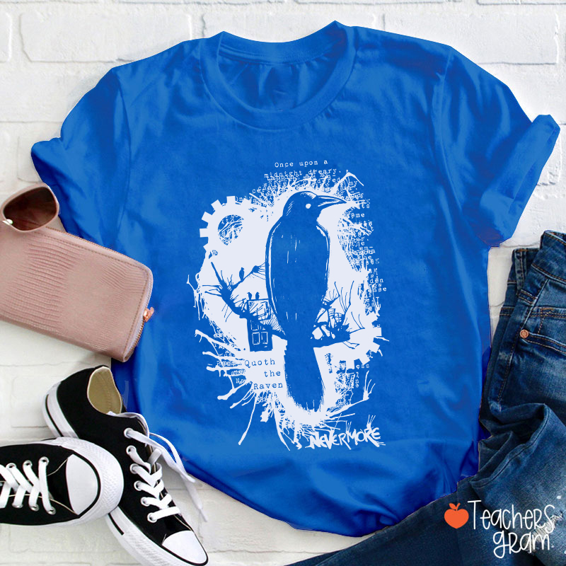 Nevermore Raven Halloween Teacher T-Shirt