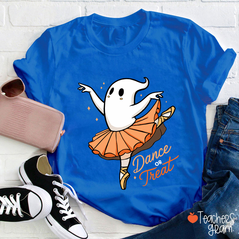 Dance Or Treat Ghost Halloween Teacher T-Shirt