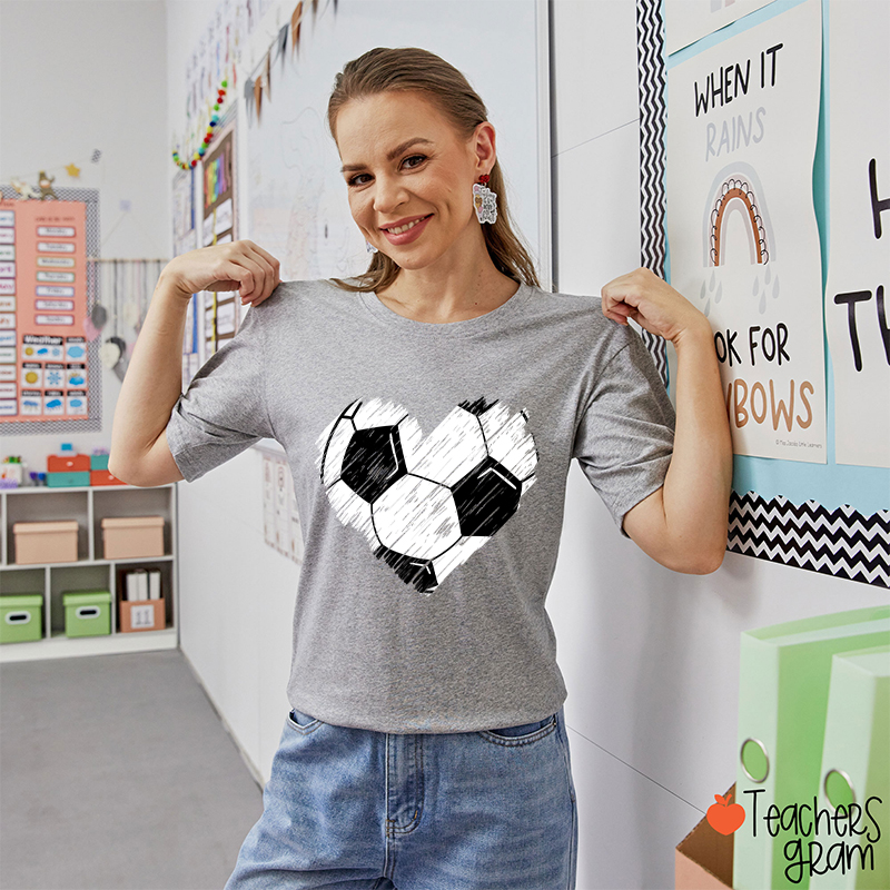 Soccer Heart Teacher T-Shirt