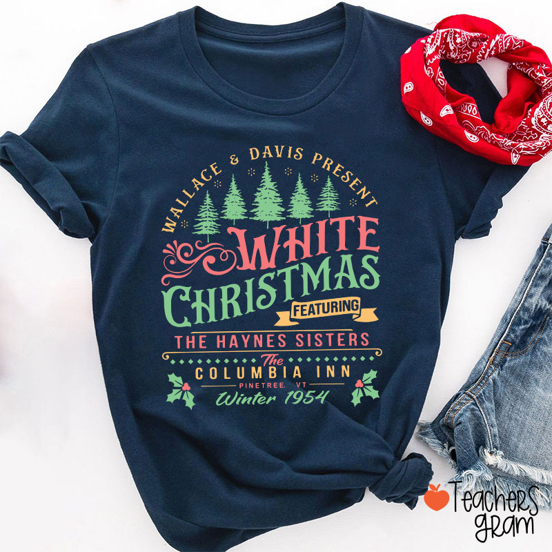 White Christmas Teacher T-Shirt
