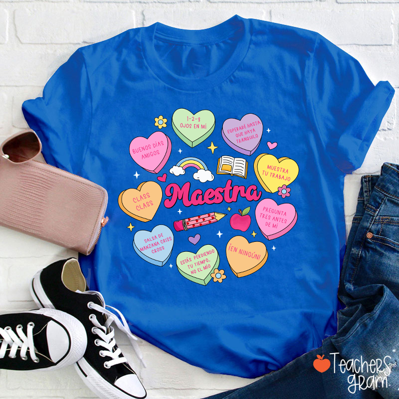 Maestra Love Encourage Spanish Teacher T-Shirt