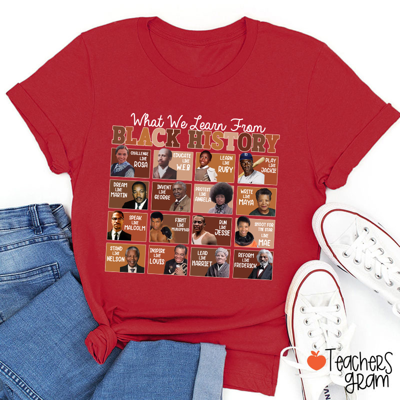 What We Learn From Black History Teacher T-Shirt