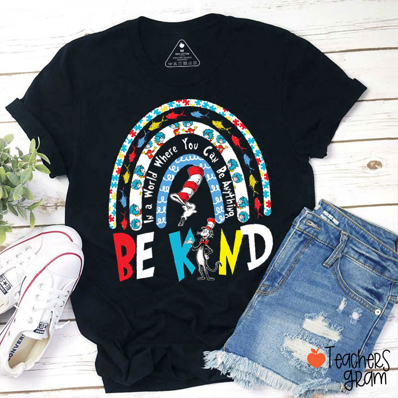 Be Kind Catoon Character Teacher T-Shirt