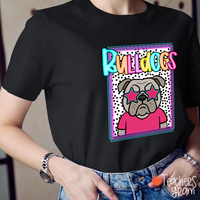 Personalized Mascot Polka Dot Preppy School Spirit Teacher T-Shirt