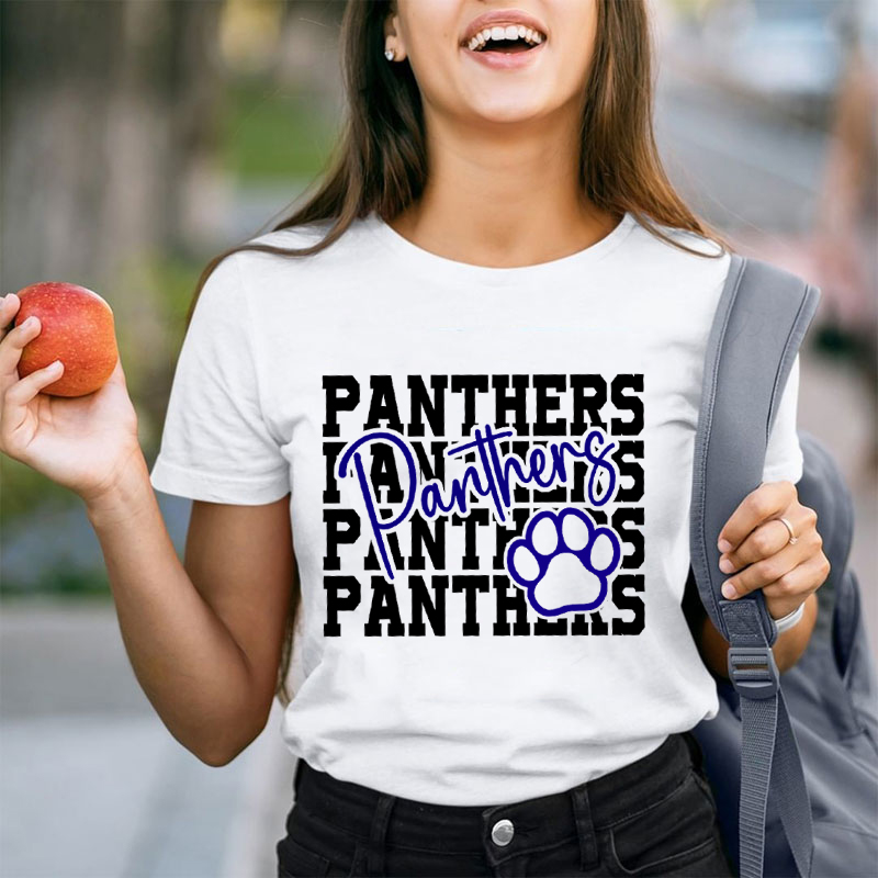 Personalized School Mascot Double Layer Design Cute Icon Teacher T-Shirt