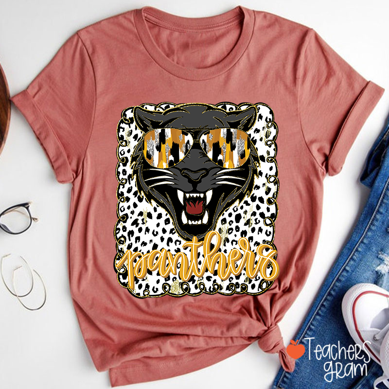 Personalized Mascot Preppy Coquette Polka Dot Teacher T-Shirt