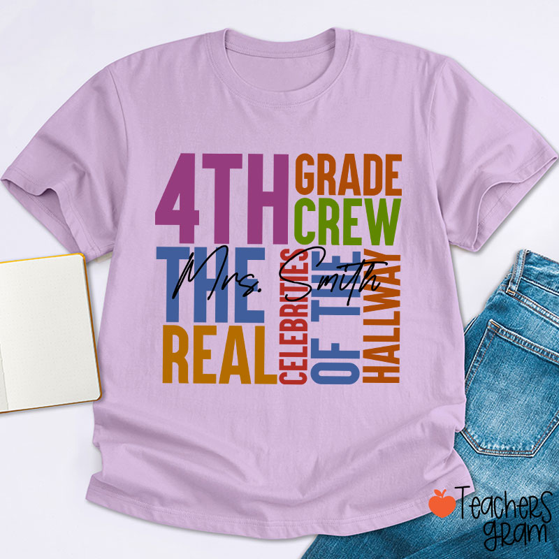 Personalized Grade Name Words Teacher T-Shirt