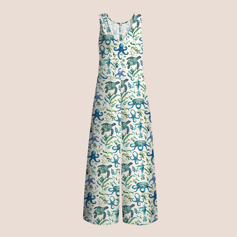 Octopus Turtle Summer Teacher Jumpsuit