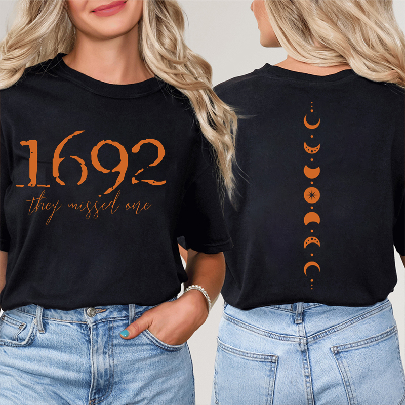 1692 They Missed One Halloween Teacher Two Sided T-Shirt